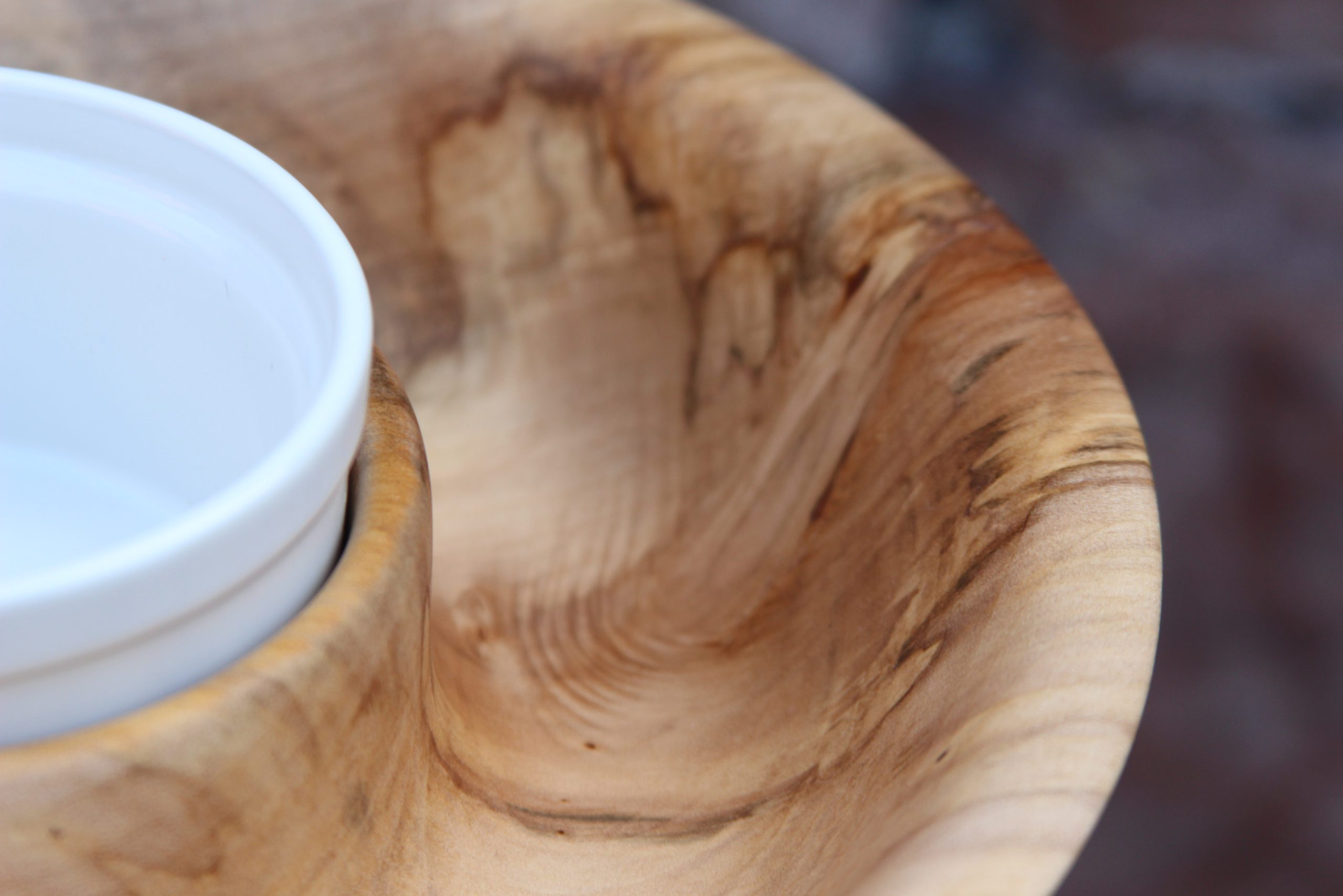 Spalted Sycamore Chip & Dip Bowl
